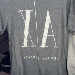 Armani Exchange Logo Tee in Gray